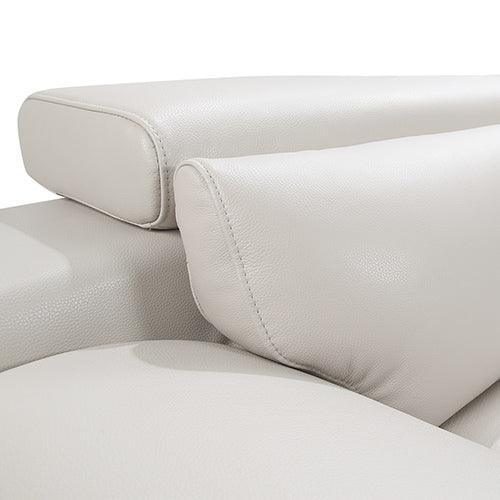 5 Seater Lounge Cream Colour Leatherette Corner Sofa Couch with Chaise - John Cootes