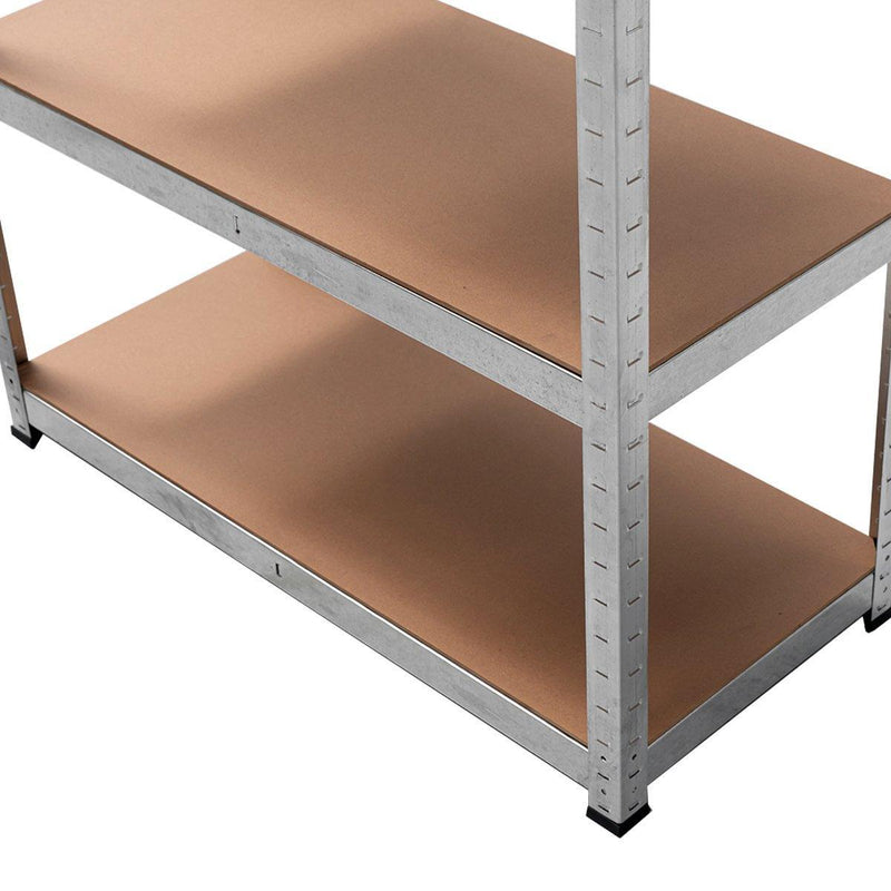 5 Shelf Adjustable Storage Rack Work Table Galvanized Steel 180x90cm - John Cootes