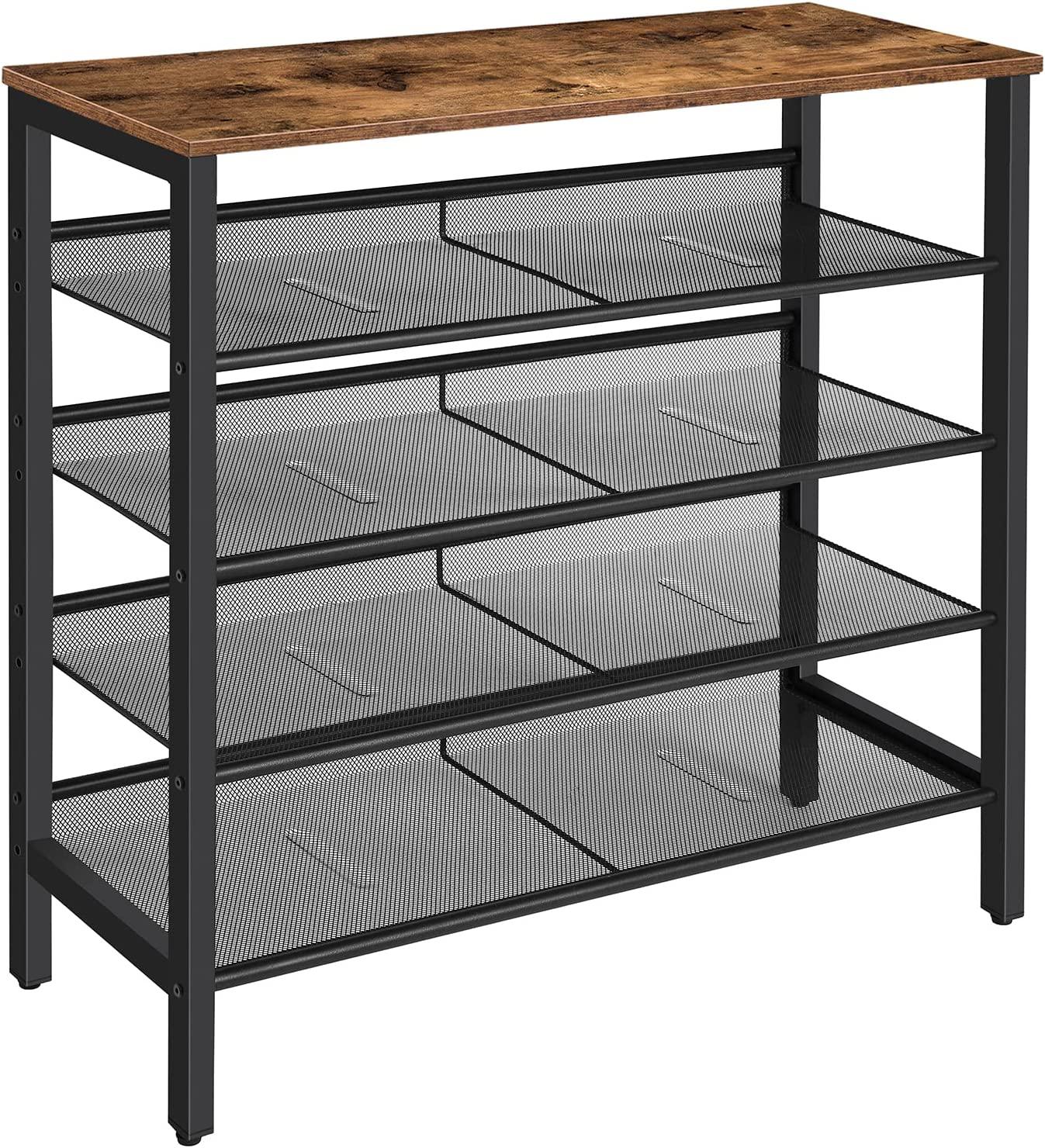 5-Tier Shoe Rack, Industrial Shoe Organizer Storage Bench - John Cootes