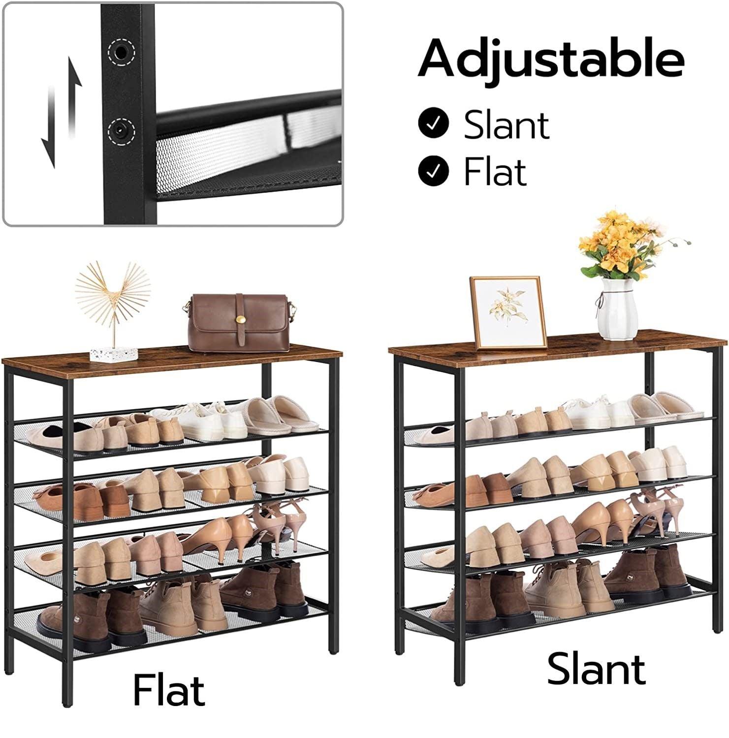 5-Tier Shoe Rack, Industrial Shoe Organizer Storage Bench - John Cootes