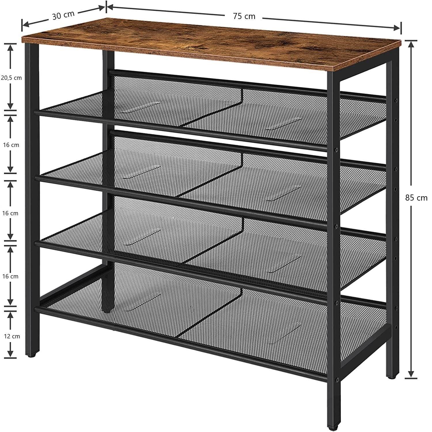 5-Tier Shoe Rack, Industrial Shoe Organizer Storage Bench - John Cootes