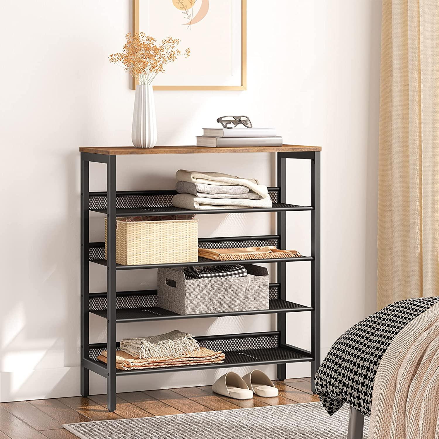 5-Tier Shoe Rack, Industrial Shoe Organizer Storage Bench - John Cootes