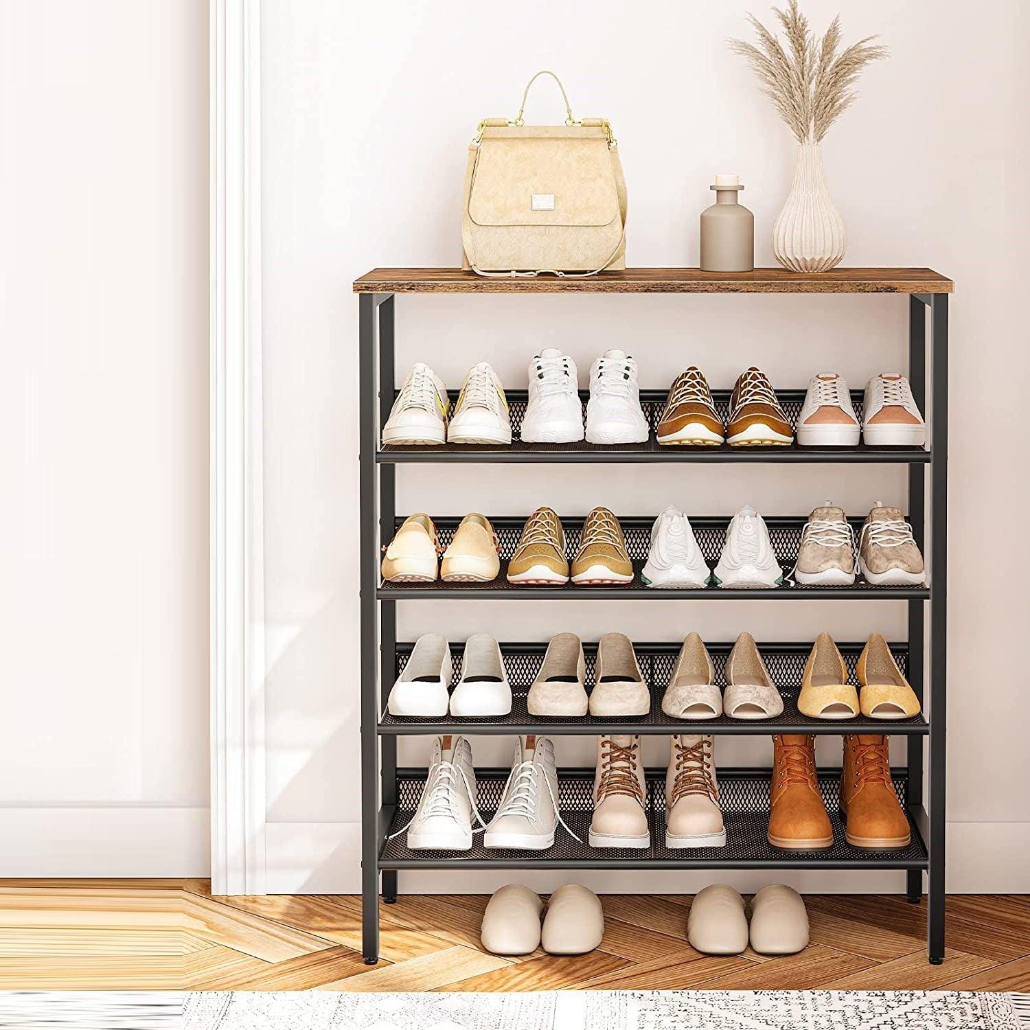 5-Tier Shoe Rack, Industrial Shoe Organizer Storage Bench - John Cootes