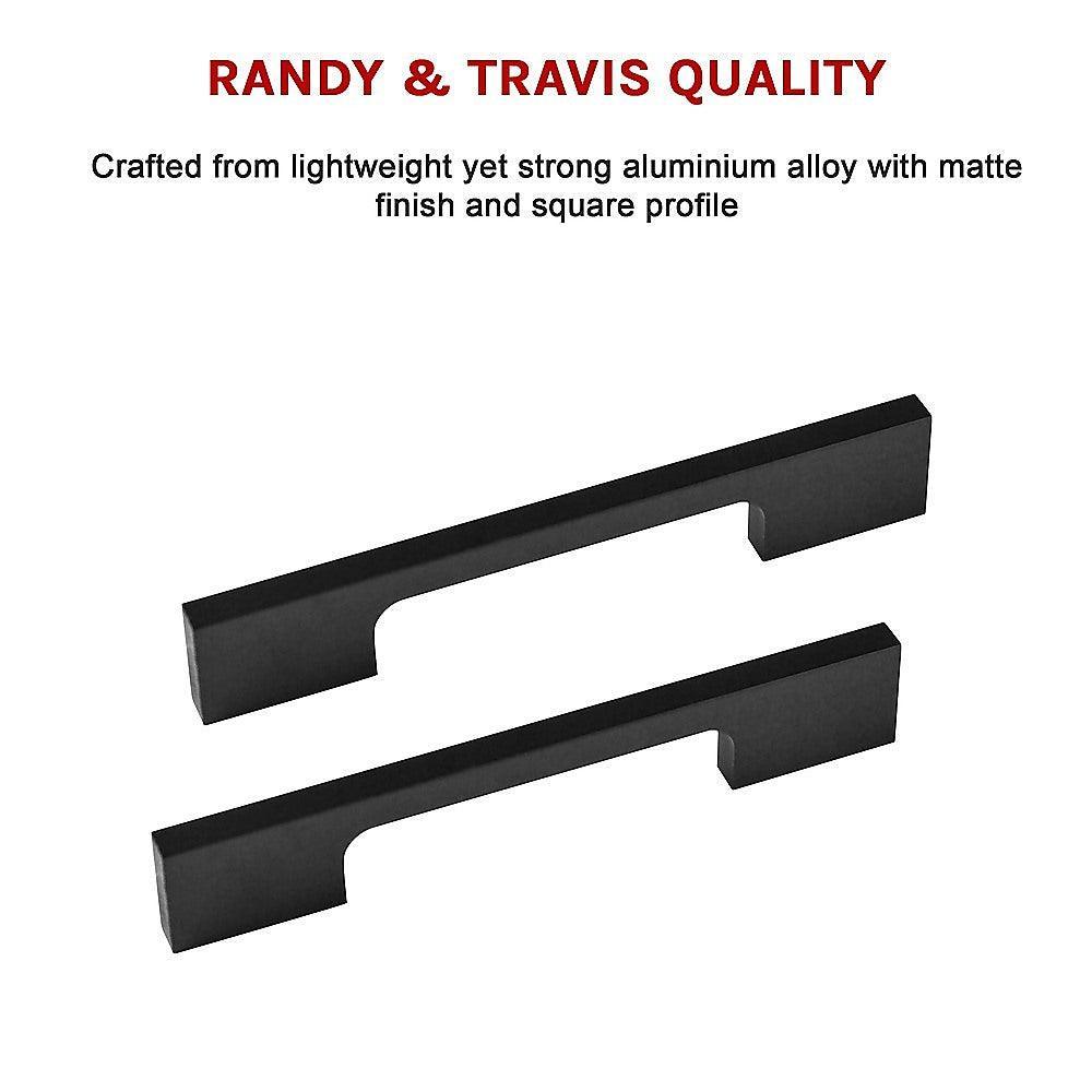 5 x 96mm Kitchen Handle Cabinet Cupboard Door Drawer Handles square Black furniture pulls - John Cootes