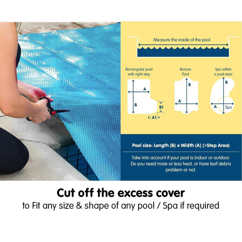 500 Micron Solar Swimming Pool Cover 6.5m x 3m - Blue - John Cootes