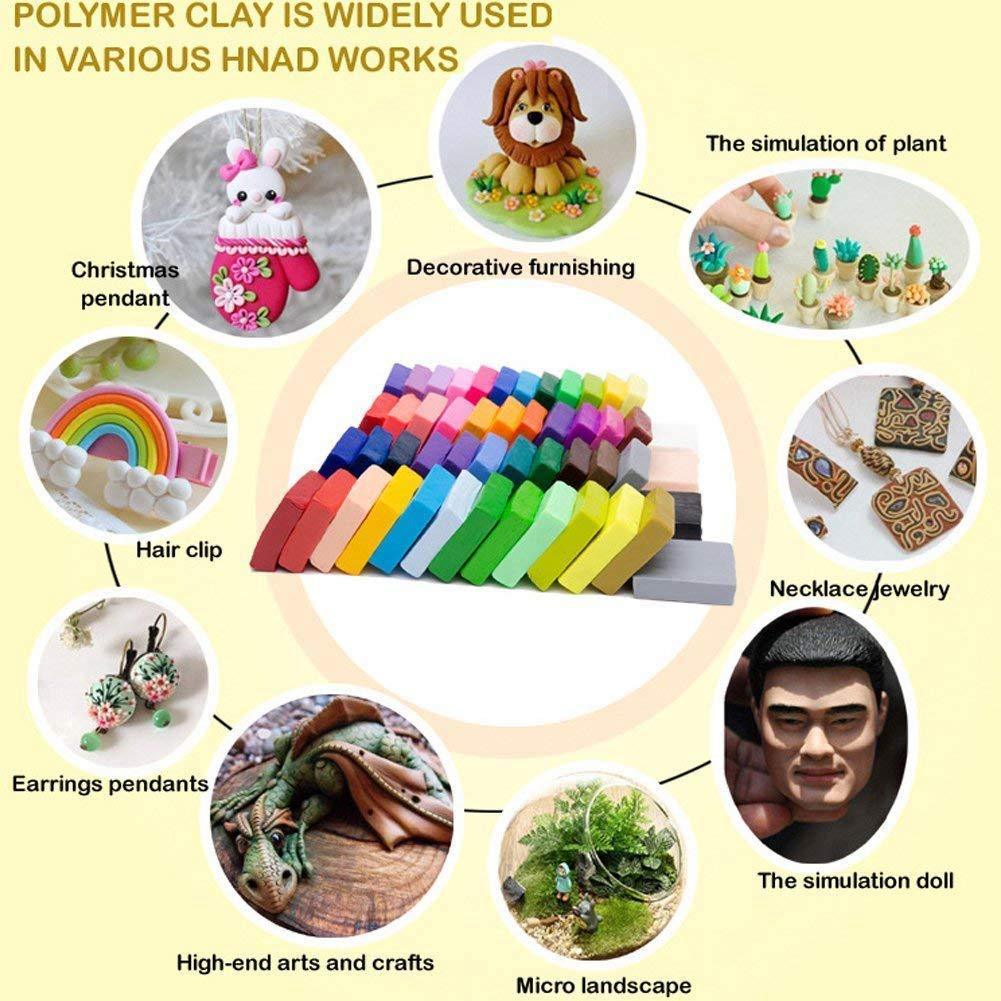 50Colors 1KG Toy DIY Craft Malleable Modelling Soft Clay Block Set Fimo Polymer - John Cootes