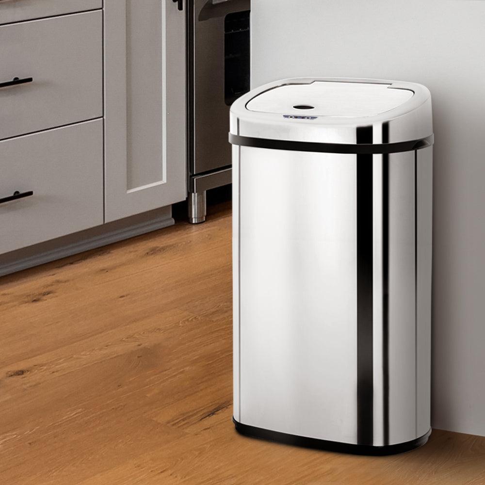 50L Stainless Steel Motion Sensor Rubbish Bin - John Cootes