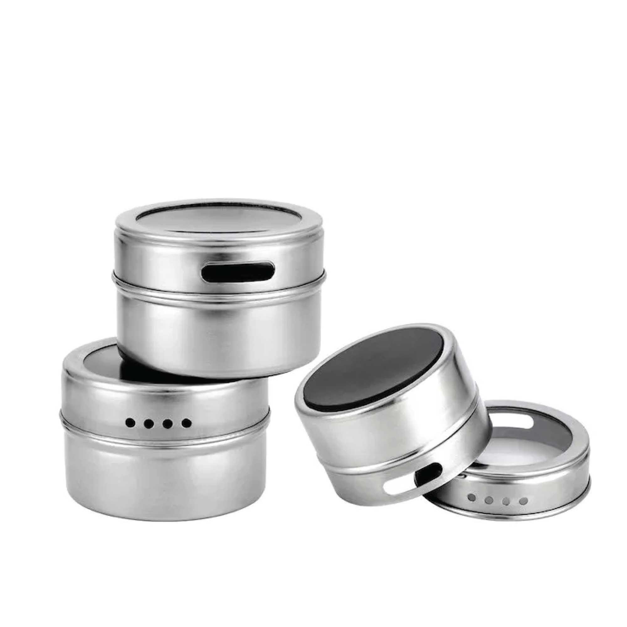 50x 150g Magnetic Spice Jar Stainless Steel Tin Herb Seasoning Storage Container - John Cootes