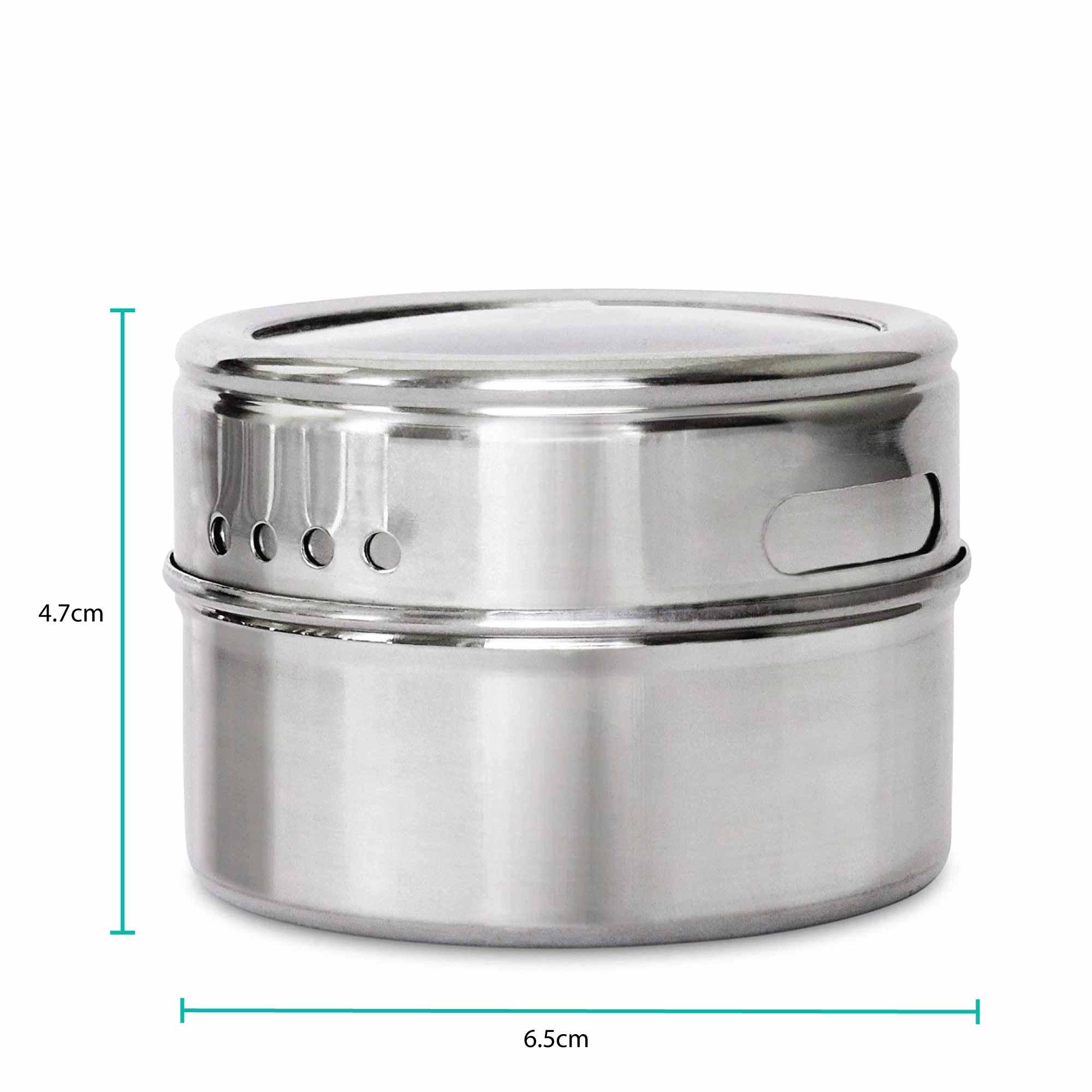 50x 150g Magnetic Spice Jar Stainless Steel Tin Herb Seasoning Storage Container - John Cootes