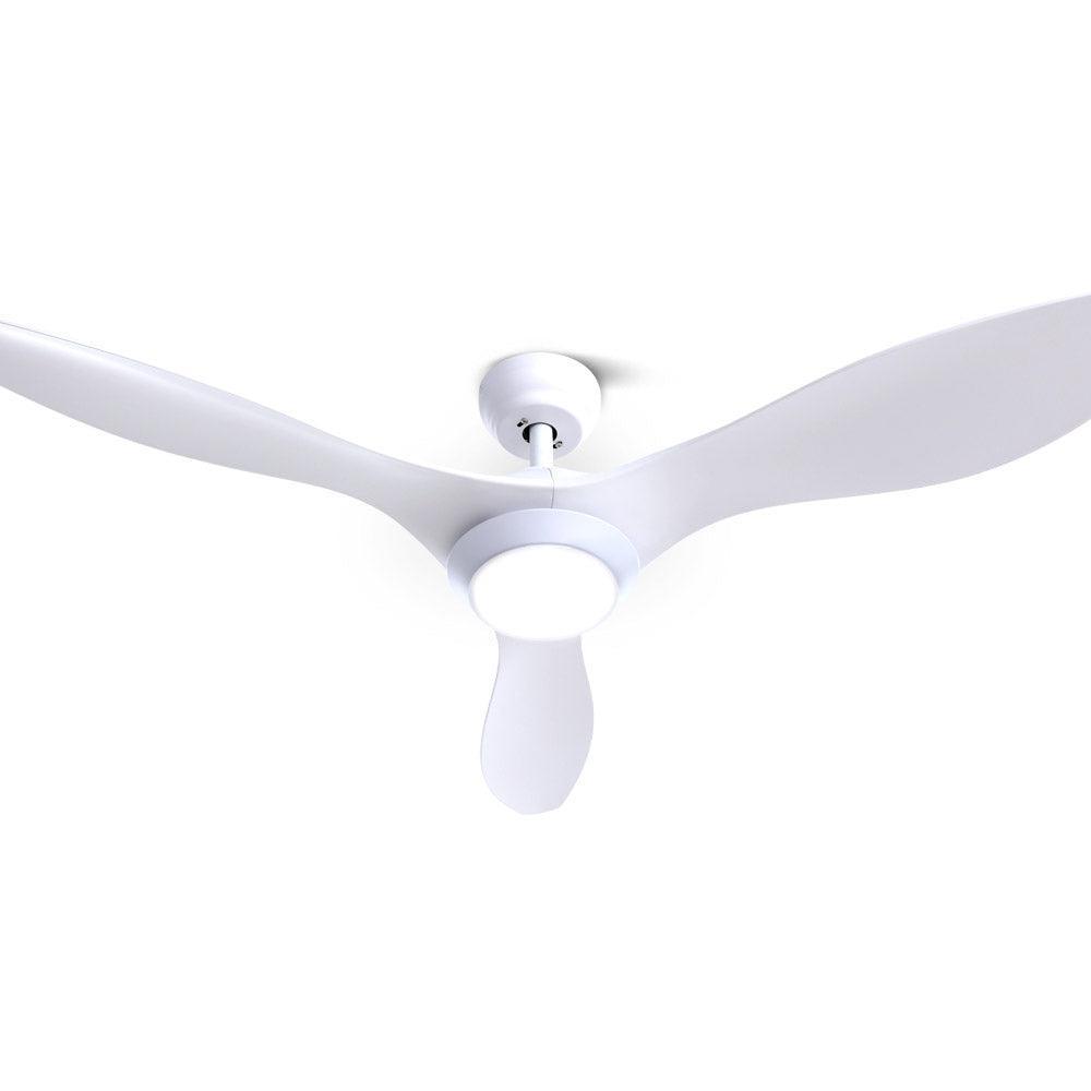 52'' DC Motor Ceiling Fan with LED Light with Remote 8H Timer Reverse Mode 5 Speeds White - John Cootes