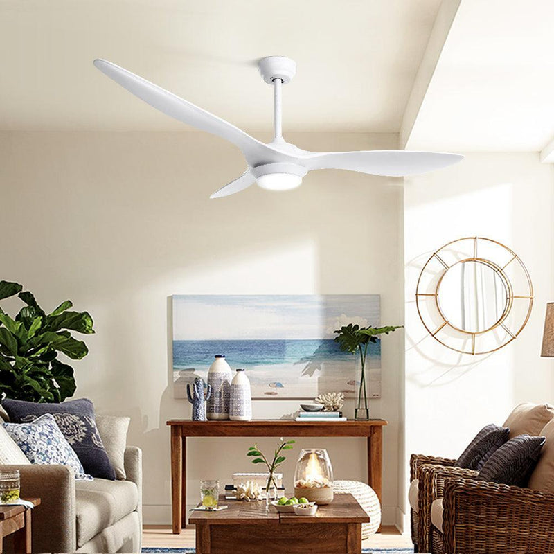 52'' DC Motor Ceiling Fan with LED Light with Remote 8H Timer Reverse Mode 5 Speeds White - John Cootes