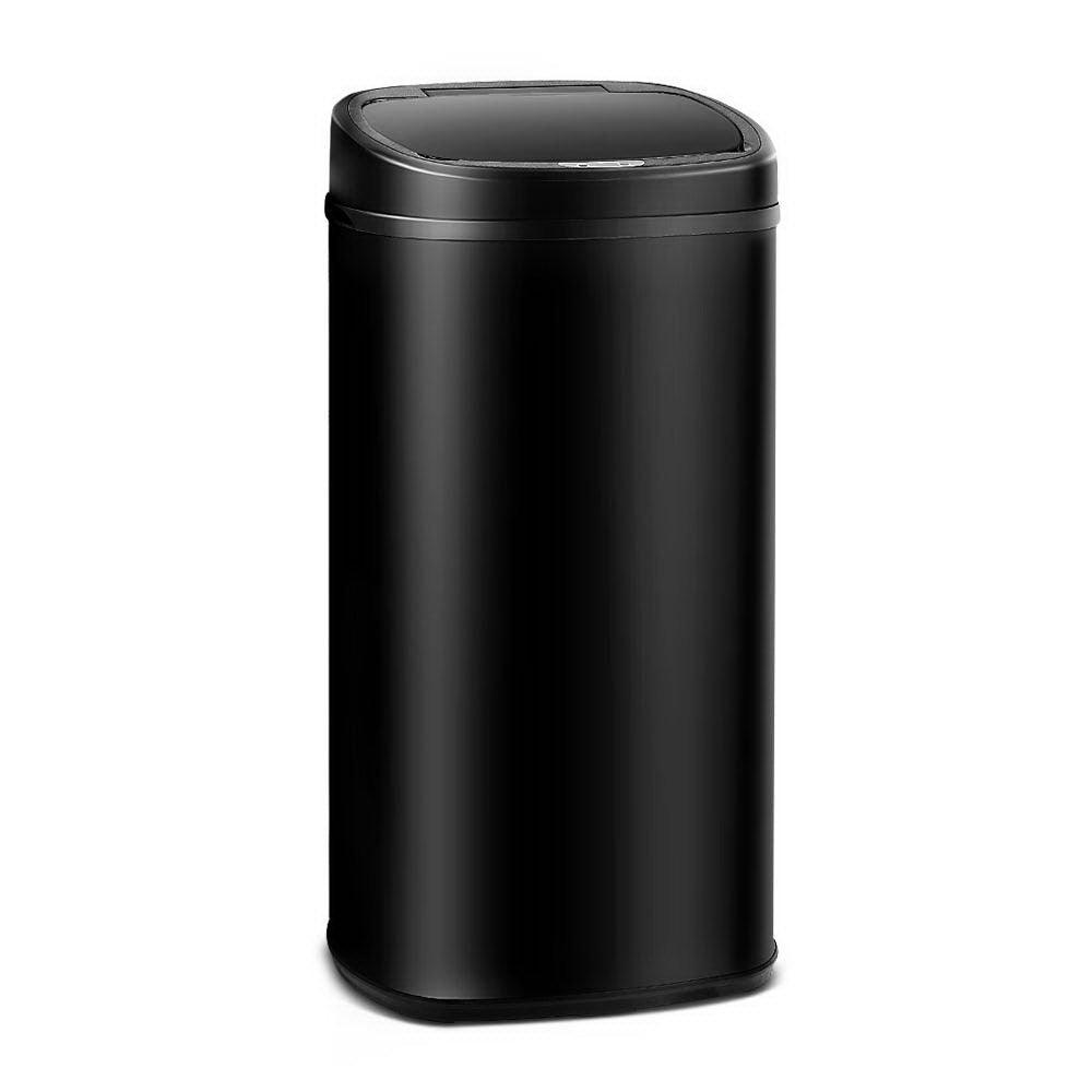 58L Motion Sensor Rubbish Bin - Black - John Cootes