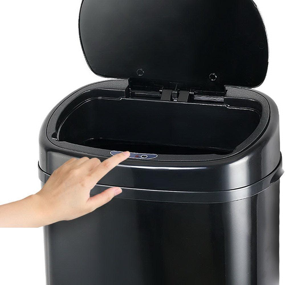 58L Motion Sensor Rubbish Bin - Black - John Cootes