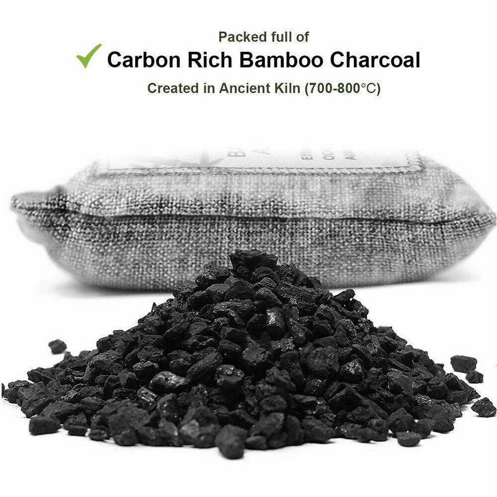 5PCS Air Purifying Bags Activated Bamboo Charcoal Freshener for Car Home Shoes 200g - John Cootes