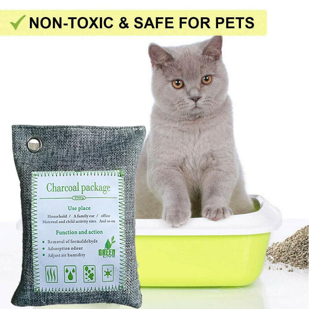 5PCS Air Purifying Bags Activated Bamboo Charcoal Freshener for Car Home Shoes 200g - John Cootes
