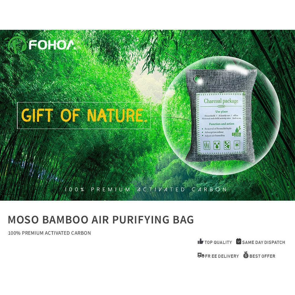 5PCS Air Purifying Bags Activated Bamboo Charcoal Freshener for Car Home Shoes 200g - John Cootes