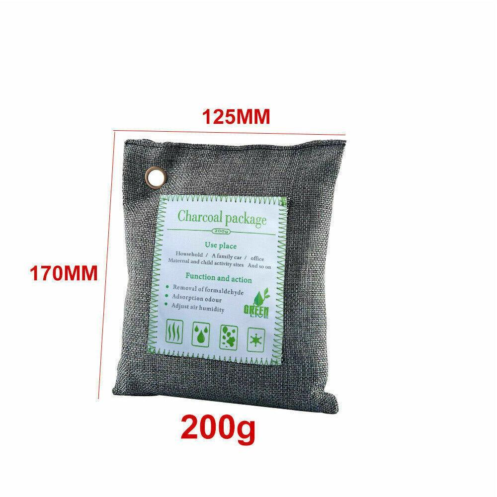 5PCS Air Purifying Bags Activated Bamboo Charcoal Freshener for Car Home Shoes 200g - John Cootes