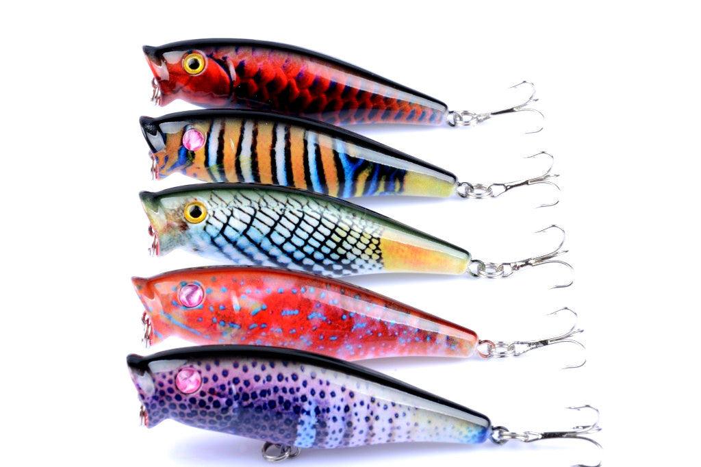 5X 7.5cm Popper Poppers Fishing Lure Lures Surface Tackle Fresh Saltwater - John Cootes