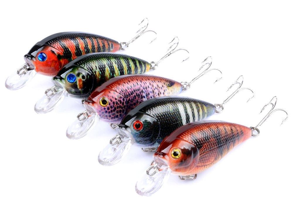 5x 7cm Popper Crank Bait Fishing Lure Lures Surface Tackle Saltwater - John Cootes