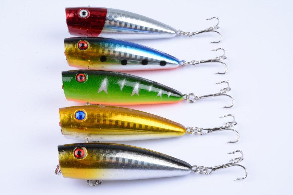 5X 7cm Popper Poppers Fishing Lure Lures Surface Tackle Fresh Saltwater - John Cootes