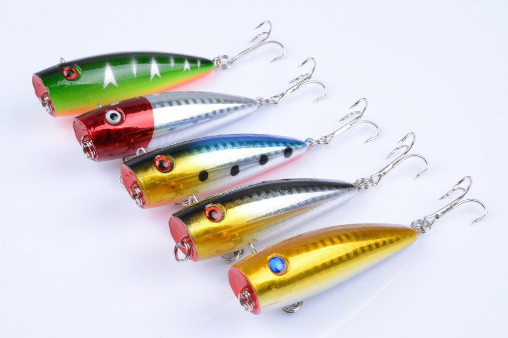 5X 7cm Popper Poppers Fishing Lure Lures Surface Tackle Fresh Saltwater - John Cootes