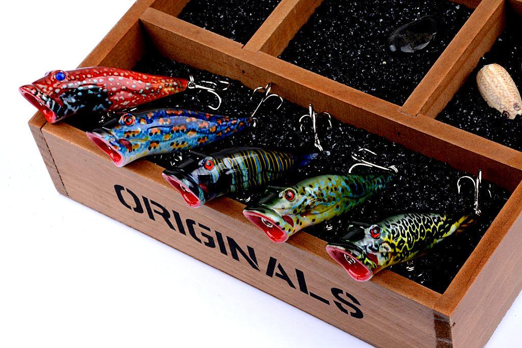 5X 8cm Popper Poppers Fishing Lure Lures Surface Tackle Fresh Saltwater - John Cootes
