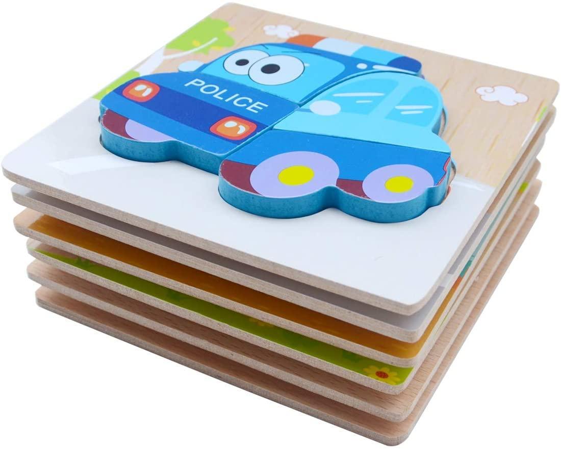6 Pack Wooden Jigsaw Puzzle for Toddlers Kids 3 to 5 Years Old Educational Preschool Toys - John Cootes