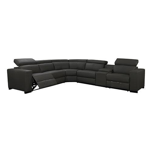 6 Seater Real Later sofa Grey Color Lounge Set for Living Room Couch with Adjustable Headrest - John Cootes
