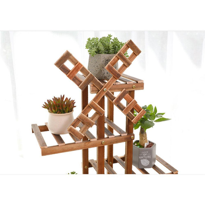 6 Tier Wooden Plant Stand Flower Pot Holder Shelf Rack Display Indoor Outdoor AU - John Cootes