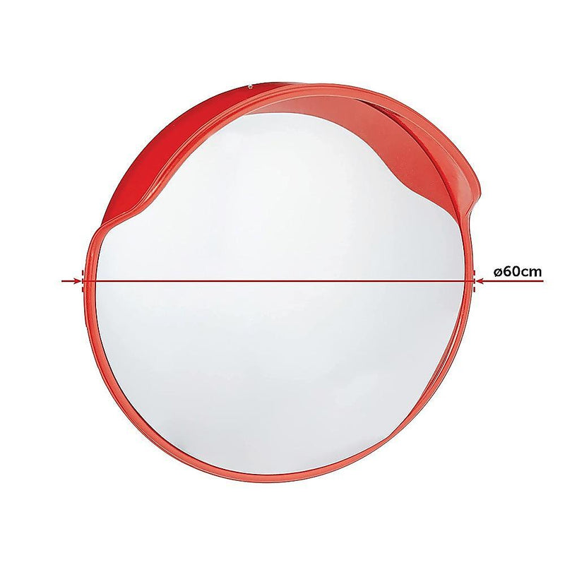 60cm Round Convex Mirror Blind Spot Safety Traffic Driveway Shop Wide Angle - John Cootes