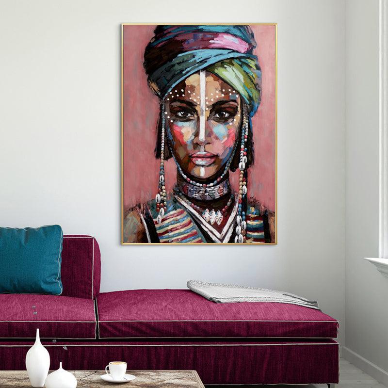 60cmx90cm African woman II Gold Frame Canvas Wall Art - John Cootes