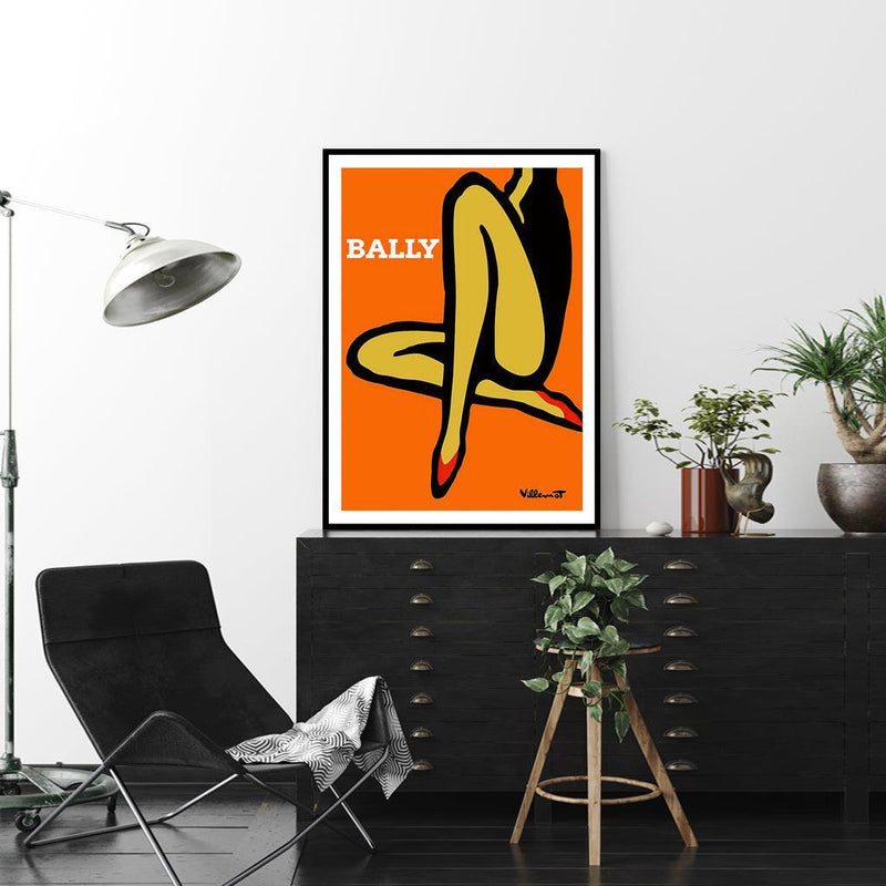 60cmx90cm Orange Legs Black Frame Canvas Wall Art - John Cootes