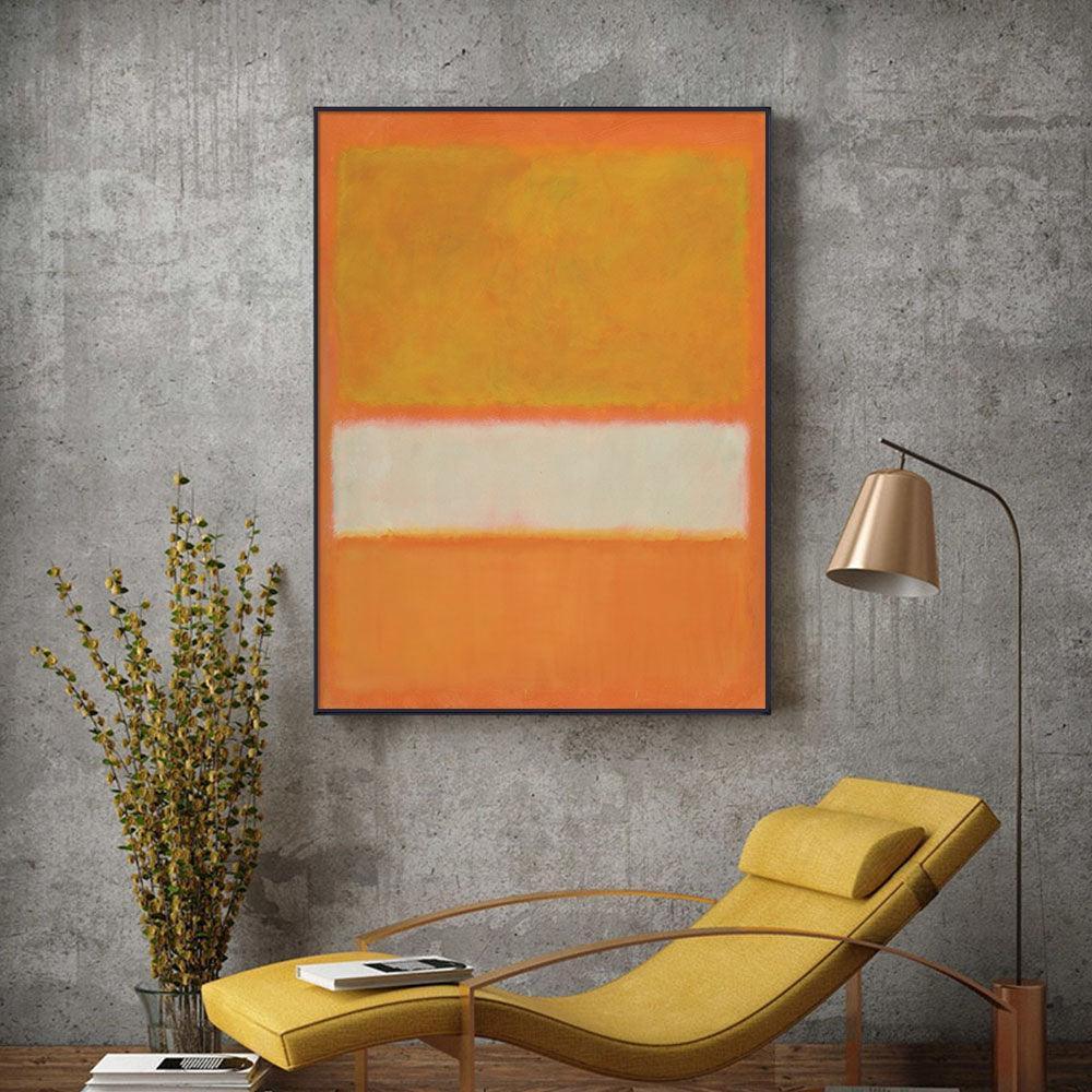 60cmx90cm Yellow By Mark Rothko Black Frame Canvas Wall Art - John Cootes