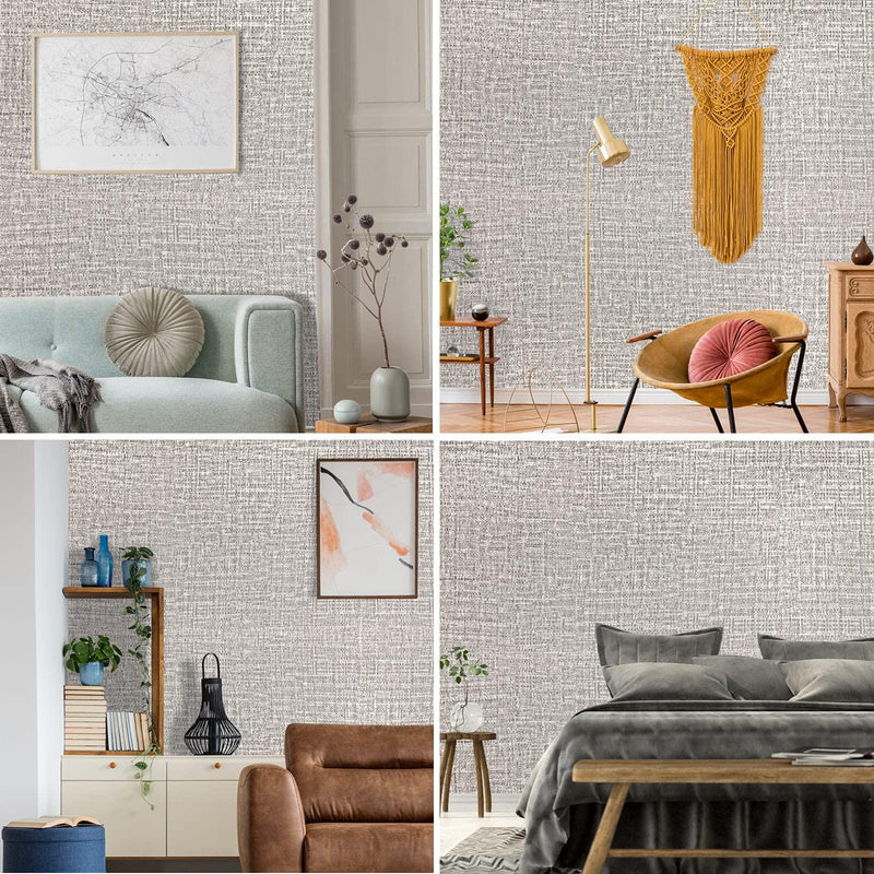 61cm x 10m Wallpaper Decor Faux Grasscloth Contact Paper Wall Paper Self Adhesive Removable - John Cootes