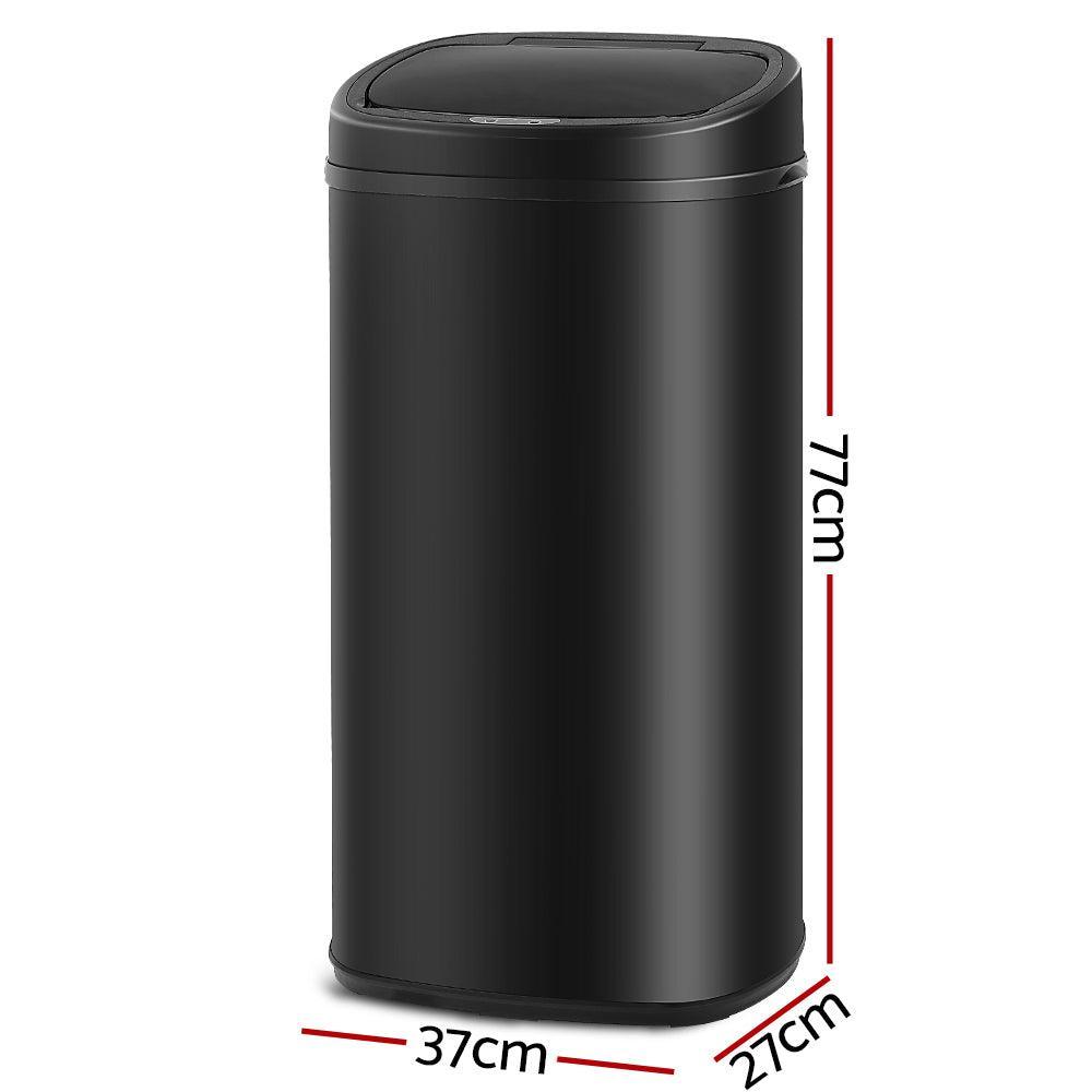 68L Motion Sensor Rubbish Bin - Black - John Cootes