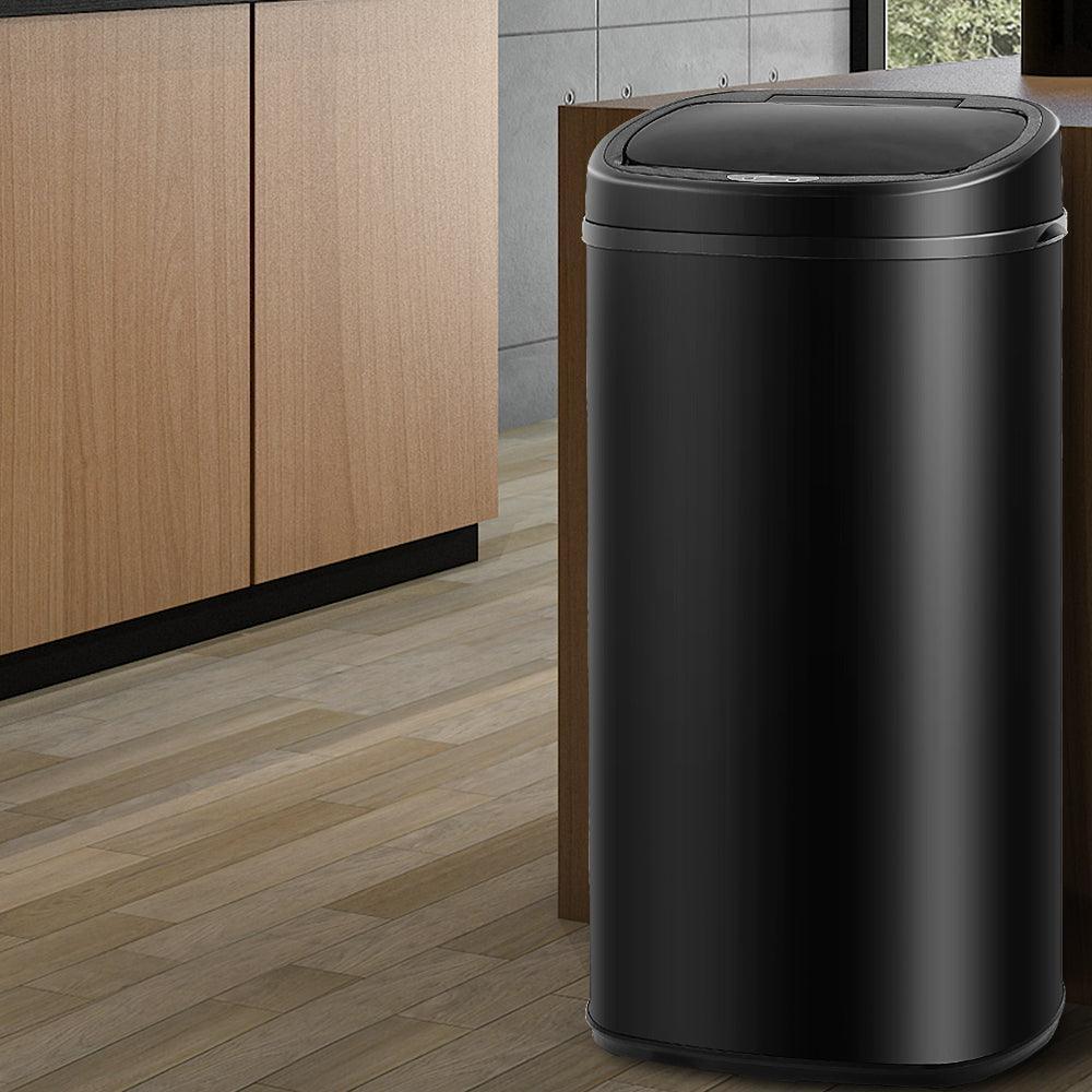 68L Motion Sensor Rubbish Bin - Black - John Cootes