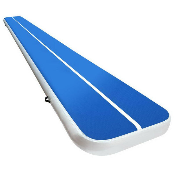 6m x 1m Inflatable Air Track Mat 20cm Thick Gymnastic Tumbling Blue And White - John Cootes