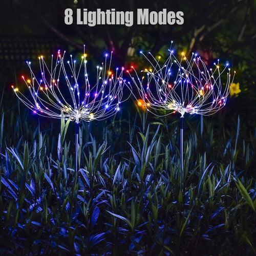 6PCS 150LED Solar Firework String Lights Garden Fairy Light Outdoor Path Lawn Lamp - John Cootes