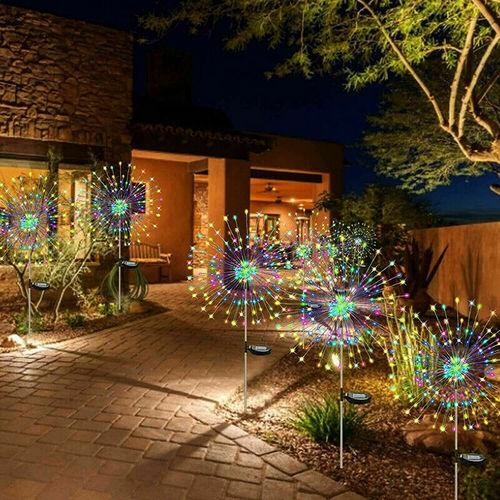 6PCS 150LED Solar Firework String Lights Garden Fairy Light Outdoor Path Lawn Lamp - John Cootes