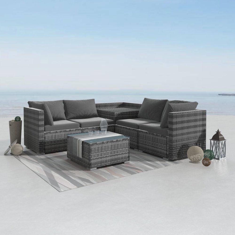 6PCS Outdoor Modular Lounge Sofa Coogee &#8211; Grey - John Cootes