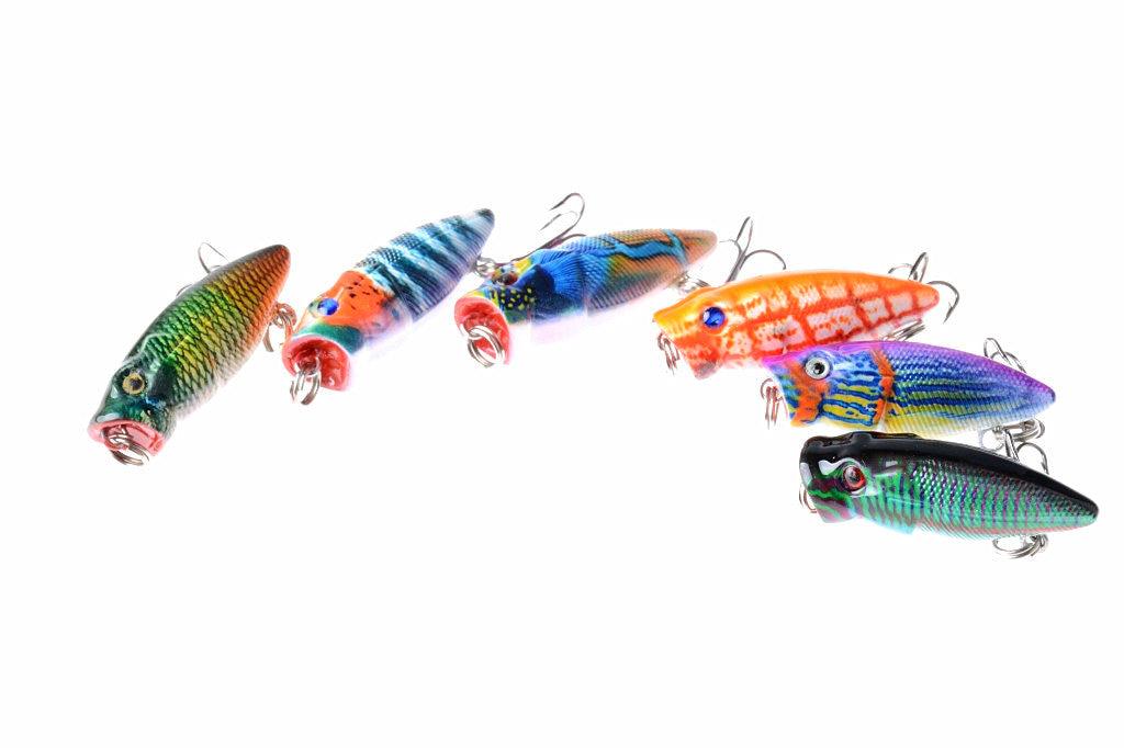 6X 3.5cm Popper Poppers Fishing Lure Lures Surface Tackle Fresh Saltwater - John Cootes