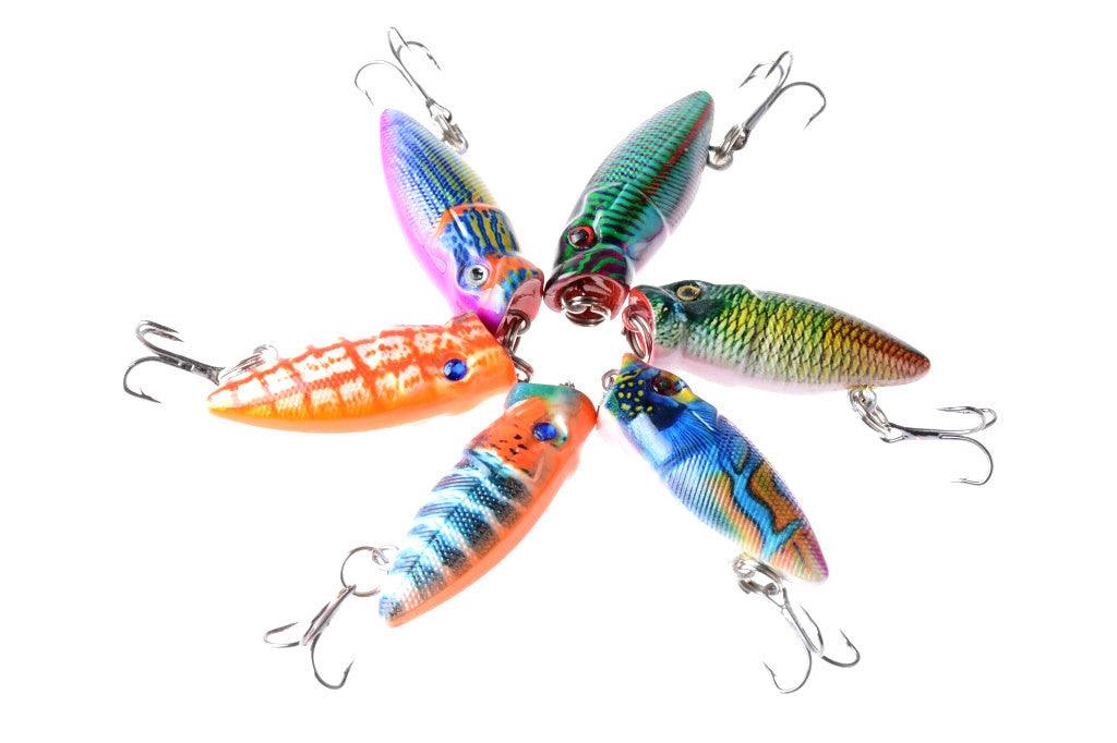 6X 3.5cm Popper Poppers Fishing Lure Lures Surface Tackle Fresh Saltwater - John Cootes