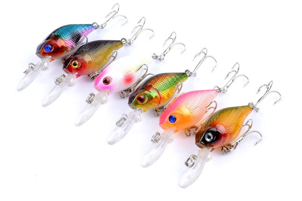 6x 6cm Popper Crank Bait Fishing Lure Lures Surface Tackle Saltwater - John Cootes