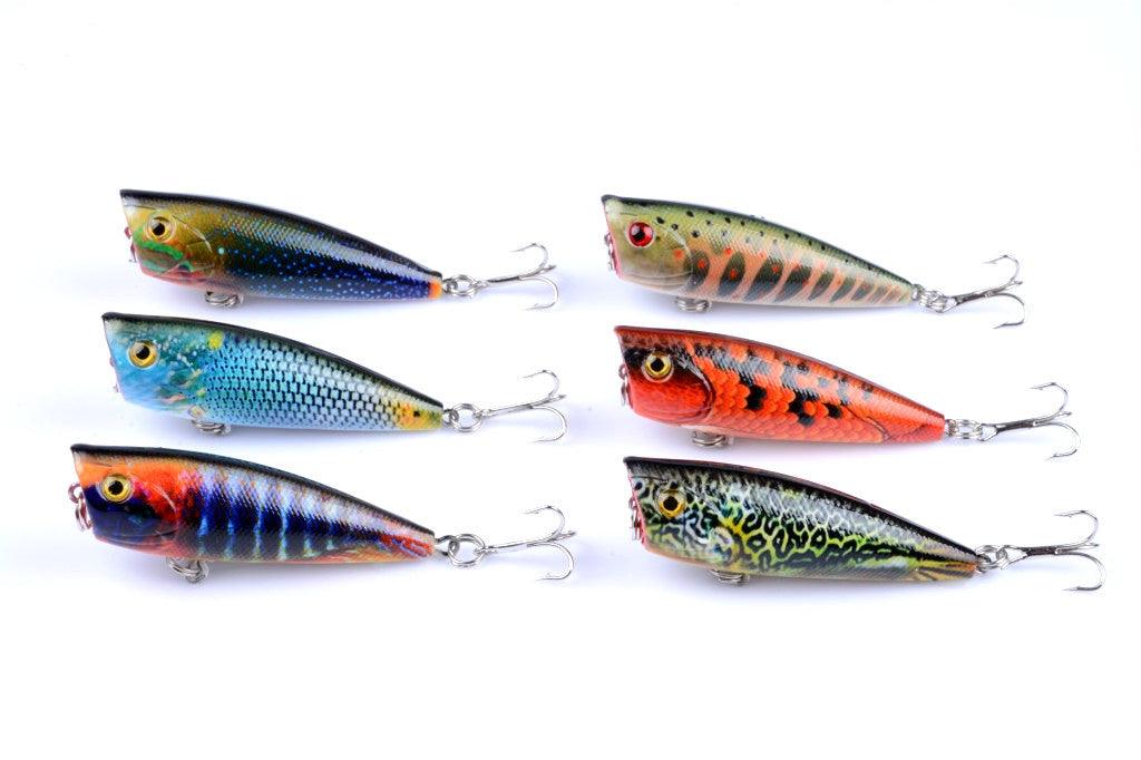 6X 6cm Popper Poppers Fishing Lure Lures Surface Tackle Fresh Saltwater - John Cootes