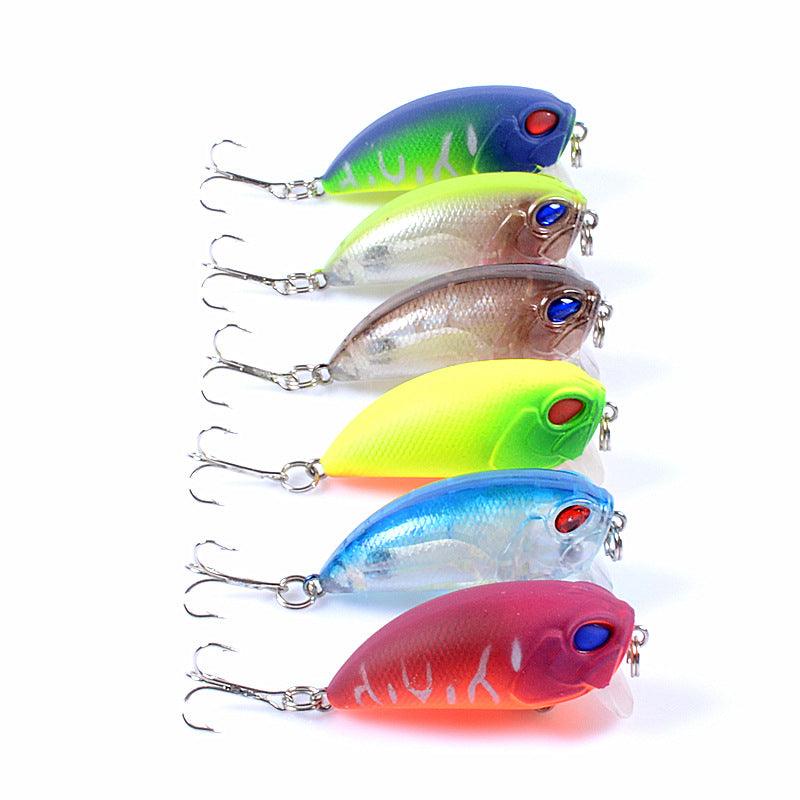 6x Popper Crank 5.1cm Fishing Lure Lures Surface Tackle Fresh Saltwater - John Cootes