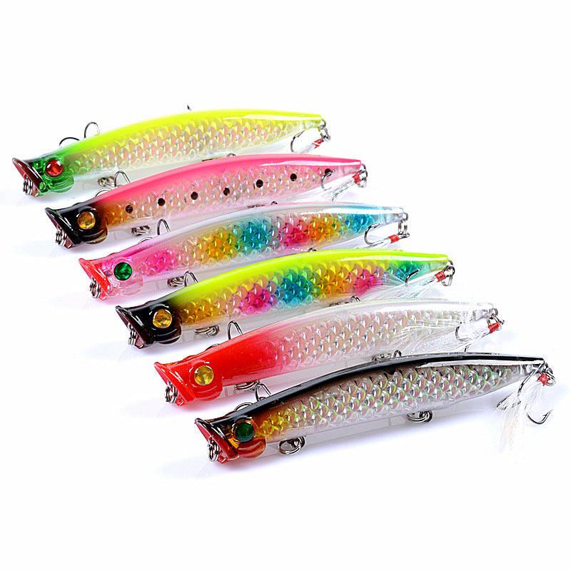 6x Popper Poppers 11.7cm Fishing Lure Lures Surface Tackle Fresh Saltwater - John Cootes