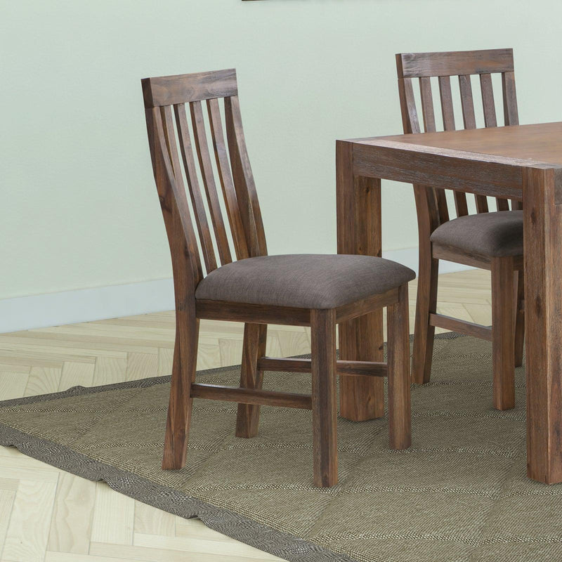 7 Pieces Dining Suite 180cm Medium Size Dining Table & 6X Chairs with Solid Acacia Wooden Base in Chocolate Colour - John Cootes