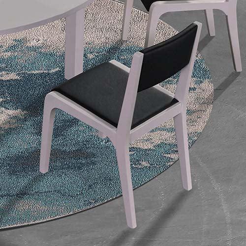 7 Pieces Dining Suite Dining Table & 6X Chairs in Round Shape High Glossy MDF Wooden Base Combination of Black & White ColouX - John Cootes