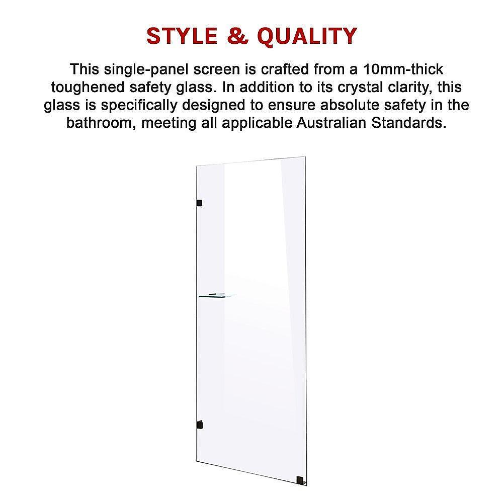 700 x 2100mm Frameless 10mm Safety Glass Shower Screen - John Cootes