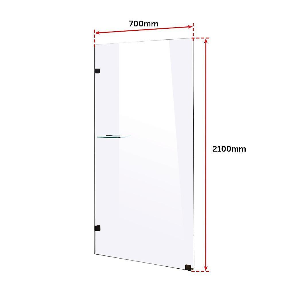 700 x 2100mm Frameless 10mm Safety Glass Shower Screen - John Cootes